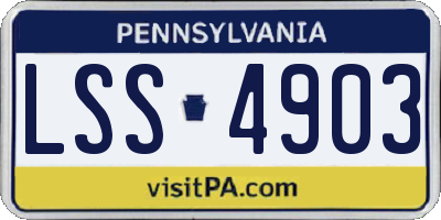 PA license plate LSS4903