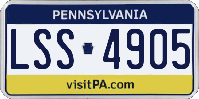 PA license plate LSS4905
