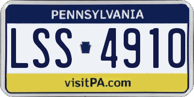 PA license plate LSS4910