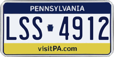 PA license plate LSS4912