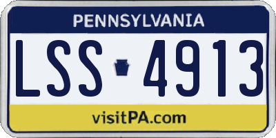 PA license plate LSS4913