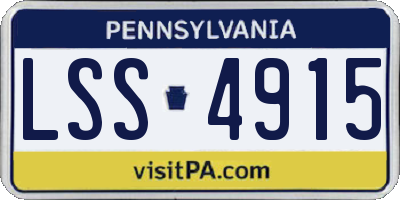 PA license plate LSS4915