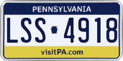 PA license plate LSS4918