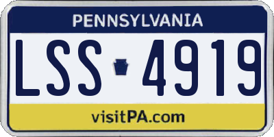 PA license plate LSS4919