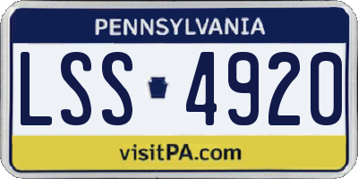 PA license plate LSS4920