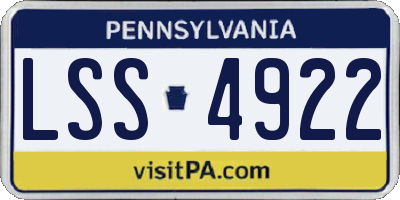 PA license plate LSS4922