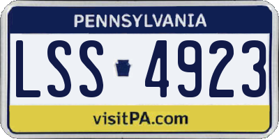 PA license plate LSS4923