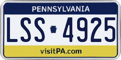 PA license plate LSS4925