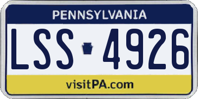 PA license plate LSS4926
