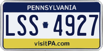 PA license plate LSS4927