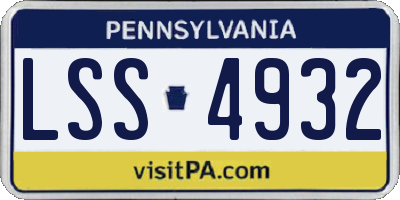 PA license plate LSS4932