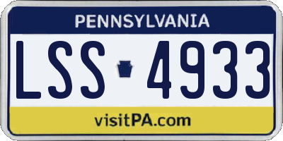 PA license plate LSS4933