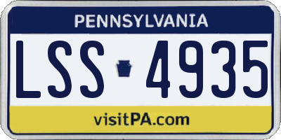 PA license plate LSS4935