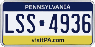 PA license plate LSS4936