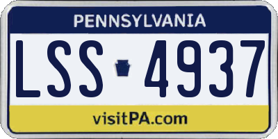 PA license plate LSS4937