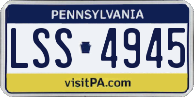 PA license plate LSS4945