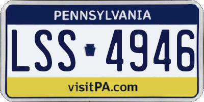 PA license plate LSS4946
