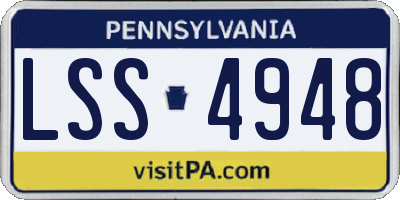 PA license plate LSS4948