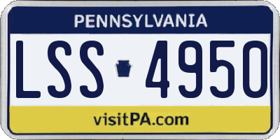 PA license plate LSS4950