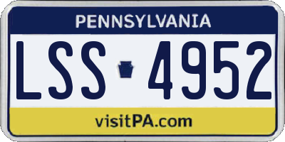PA license plate LSS4952