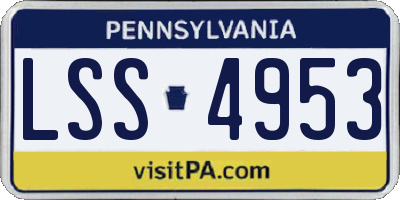 PA license plate LSS4953