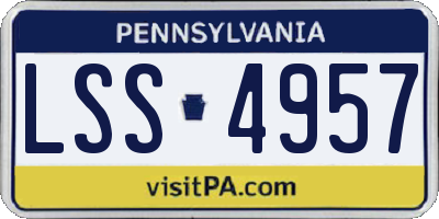PA license plate LSS4957