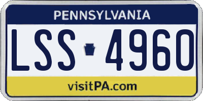 PA license plate LSS4960