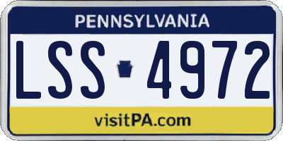 PA license plate LSS4972