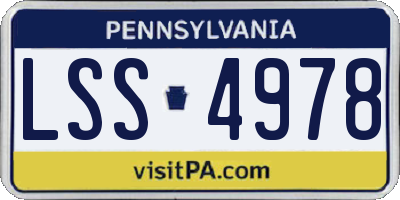 PA license plate LSS4978
