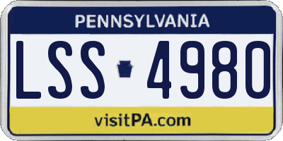 PA license plate LSS4980