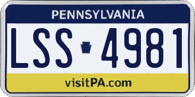 PA license plate LSS4981