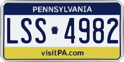 PA license plate LSS4982