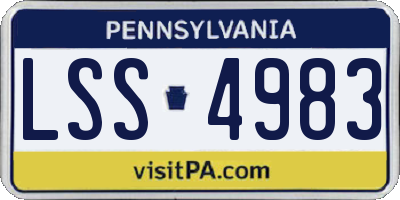PA license plate LSS4983