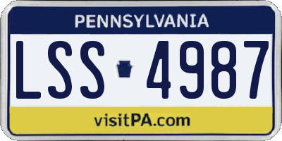 PA license plate LSS4987
