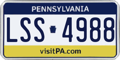 PA license plate LSS4988