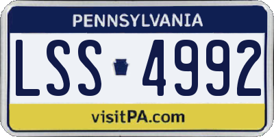 PA license plate LSS4992