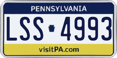 PA license plate LSS4993