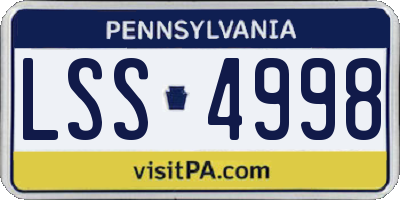PA license plate LSS4998