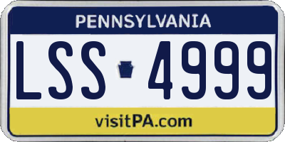 PA license plate LSS4999