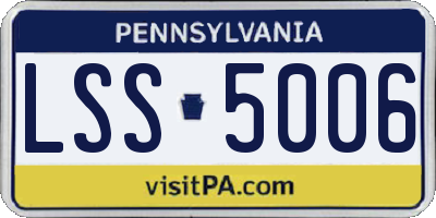 PA license plate LSS5006