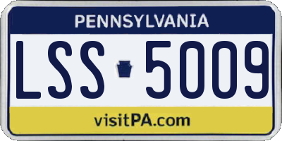 PA license plate LSS5009