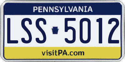 PA license plate LSS5012