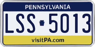 PA license plate LSS5013
