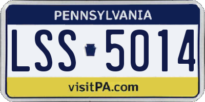 PA license plate LSS5014