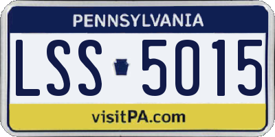 PA license plate LSS5015