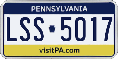 PA license plate LSS5017