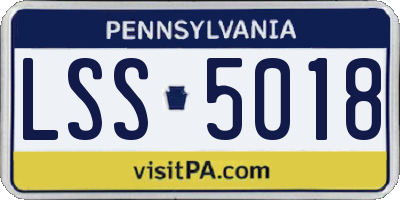 PA license plate LSS5018