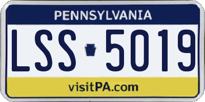 PA license plate LSS5019