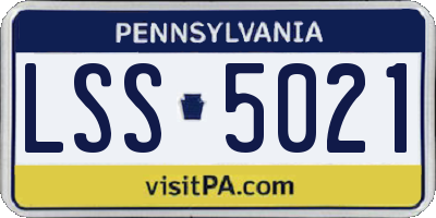 PA license plate LSS5021