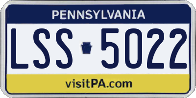 PA license plate LSS5022